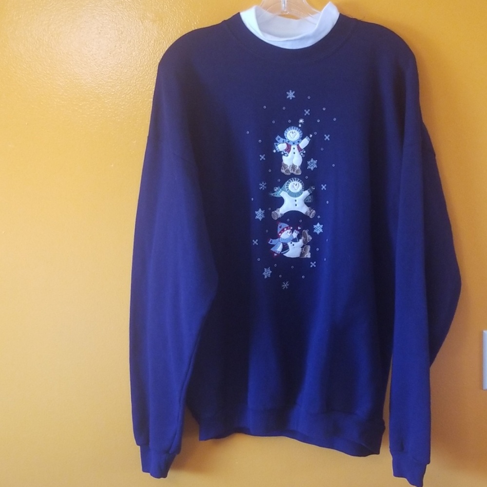 Endless Designs Blue Snowman Sweater